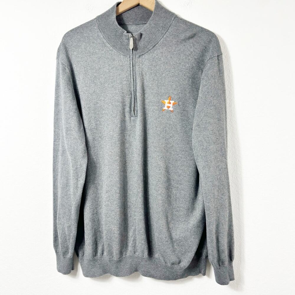 VINEYARD VINES GREY COTTON CASHMERE HOUSTON ASTROS LONG SLEEVE NO SIZE SWEATER